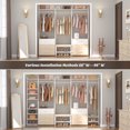 thumbnail image 6 of Homieasy 96'' Closet System, Heavy Duty Closet Organizer with 6 Wood Drawers, Walk in Clothes Rack with 14 Shelves for Checkroom, Bedroom, 95.8" L x 15.6" W x 69.5" H, Max Load 1200 lbs, White, 6 of 9