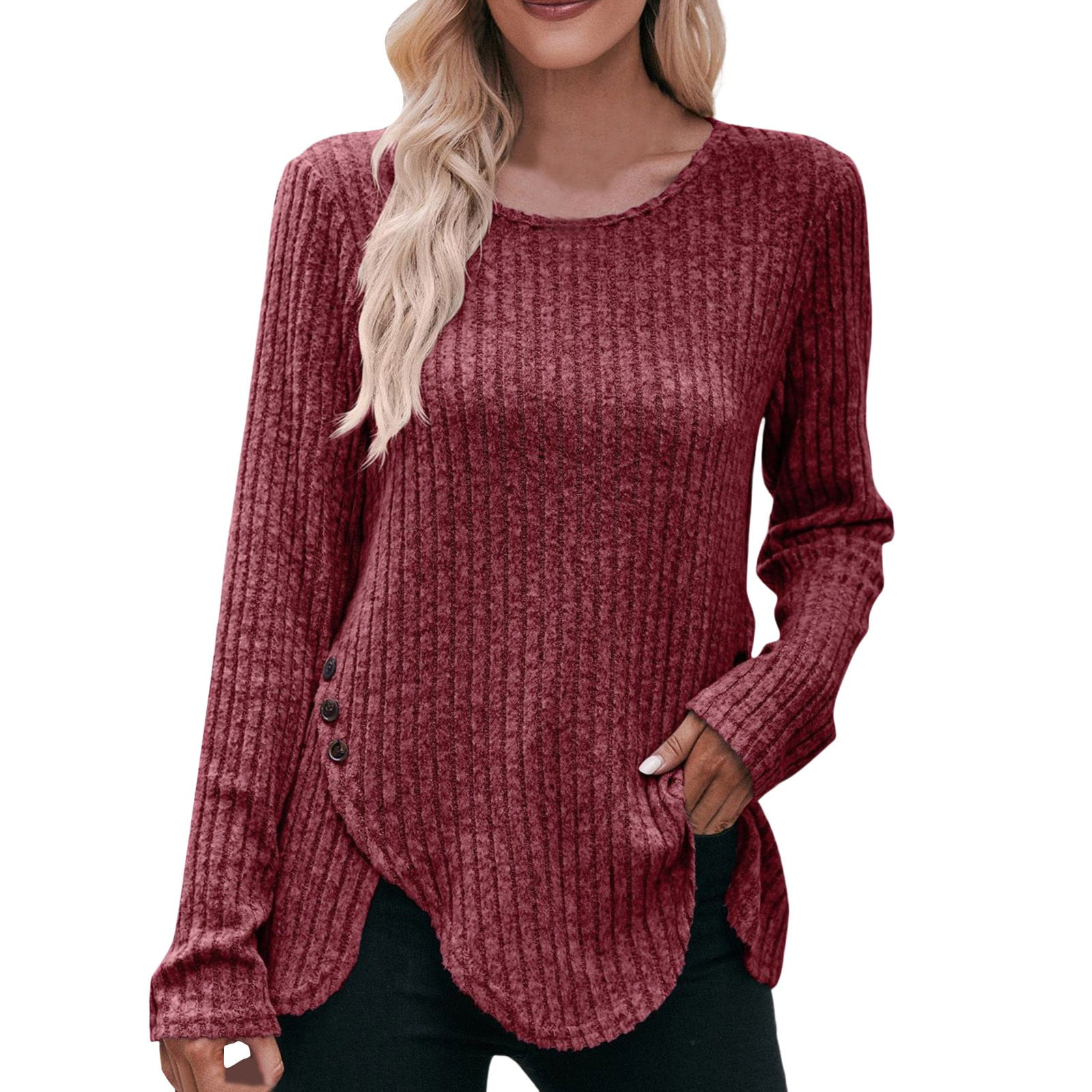 Womens Athletic Tops Long Sleeve Shirt Fit Mom Layering Tee for Women Long Sleeve Compression Shirt Womens Sleeved Tee T Shirts Women Summer Tops Short Casual S Red XL