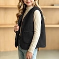 thumbnail image 5 of Asgosdo Fleece Vest for Girls Button Down V Neck Sleeveless Causal Trendy Fall Jacket with Pockets Size 5-13Y, 5 of 7