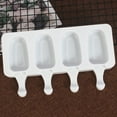 thumbnail image 1 of Jinsinto 1/2/4pcs Silicone Ice Cream Molds With 4 Cavities Reusable Classic Non-stick Oval Mold, 1 of 5