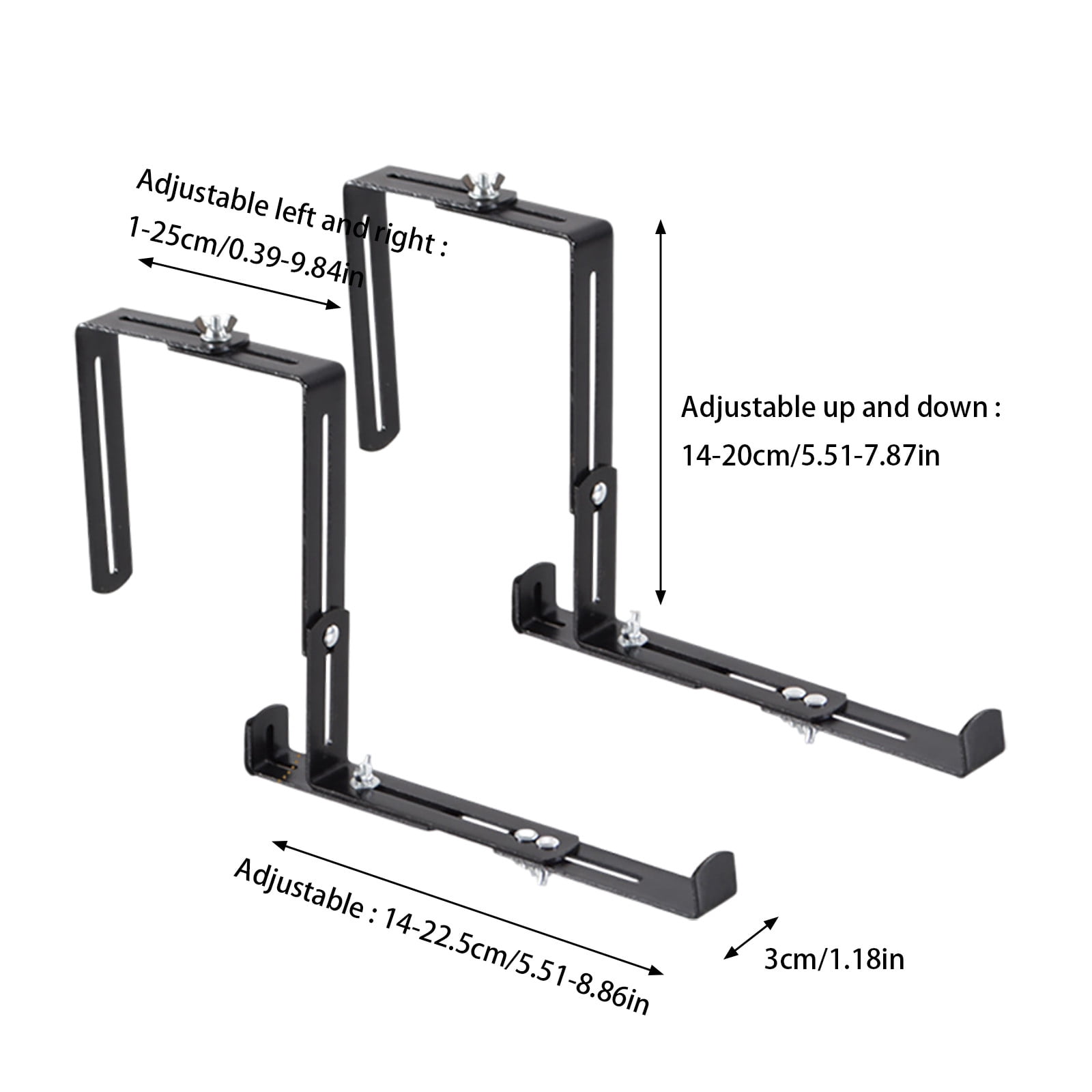 Adjustable Planter Box Brackets – Heavy Duty Flower Box Holder for Windowsills, Fences & Balconies, Rust-Resistant Metal Window Box Brackets for Outdoor Garden