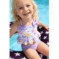 thumbnail image 3 of Tiny Cutey Toddler Girl Swimsuit Baby Long Sleeve Rashguard Top and Tankini Bathing Suit 3 Piece Set for 18-24 Months, 3 of 8