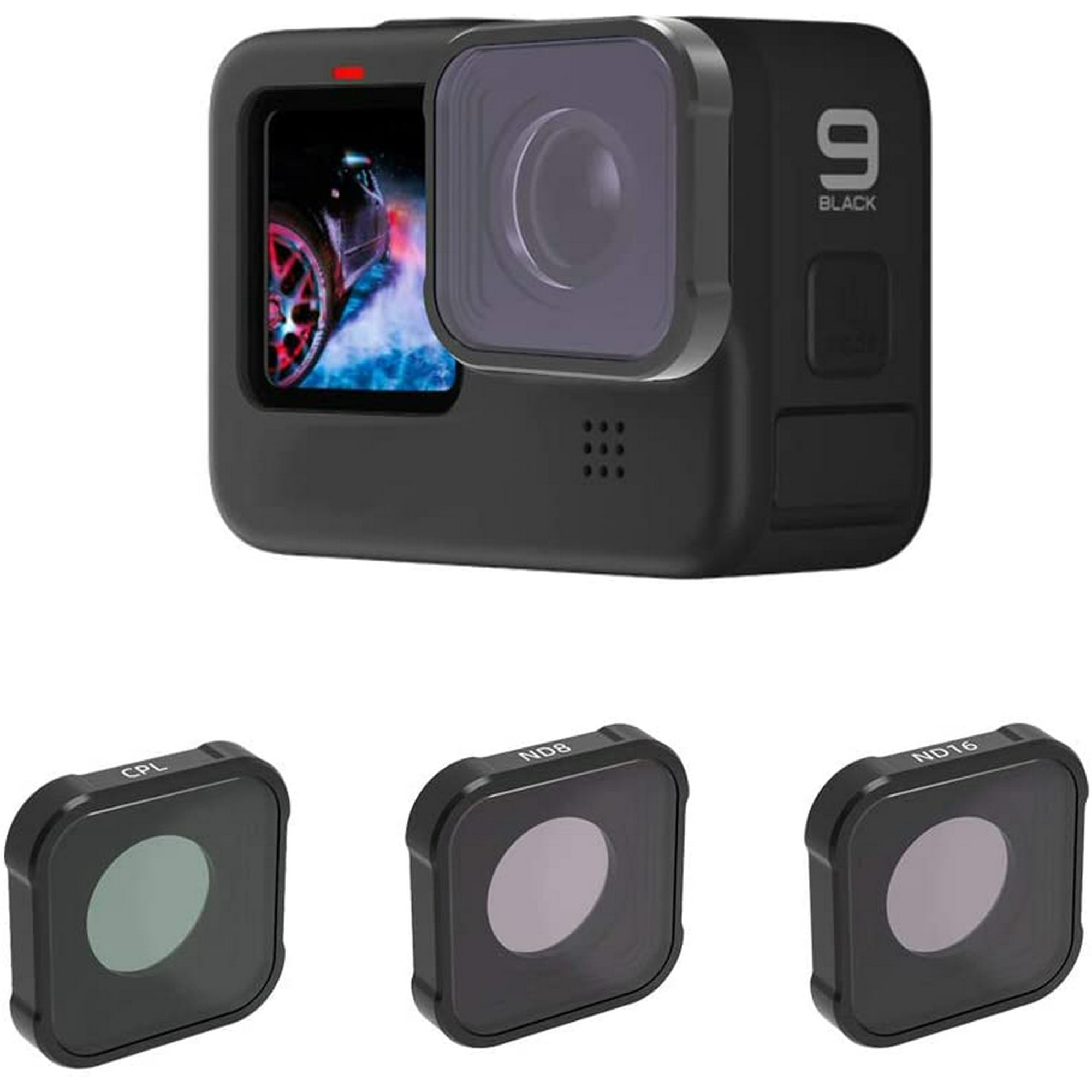 Plannu Filters Set for GoPro Hero 9 Black - CPL + ND8 / 16 Lens