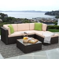 thumbnail image 6 of LACOO 5 Pieces Patio Sectional Set Outdoor Wicker Conversation Set with Table Green, 6 of 6