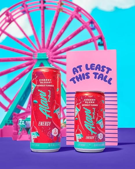 New Alani Mini Energy Drinks, 8.4oz Cans Cherry Slush Flavor Sugar Free, Low Calorie, 100 mg Caffine, Energy Boost Drinks (6 pack)