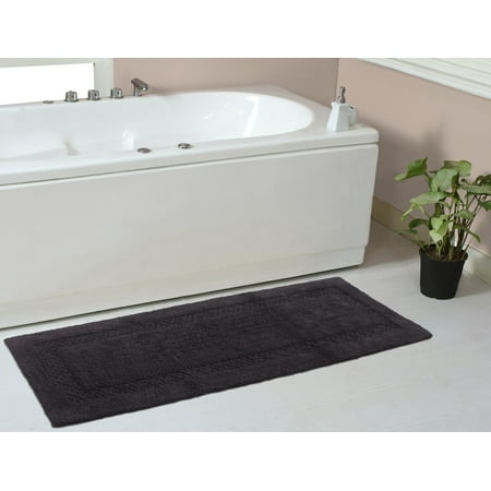 Home Weavers Classy Bathmat Collection 100% Cotton Bath Rug  21 x54  Runner  Grey