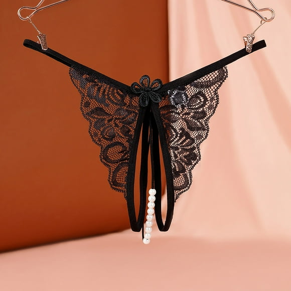 WIZUTIZ Women's Non Slip Seductive Crotch Massage Bead Thong Sexy Underwear Black up to 50% Off