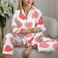 thumbnail image 6 of Pofeuu Pink Hearts1 Print Womens Pajamas Set Long Sleeve Sleepwear Button Down Nightwear Soft Pj Lounge Sets Button Down Pajamas Women-XX-Large, 6 of 7
