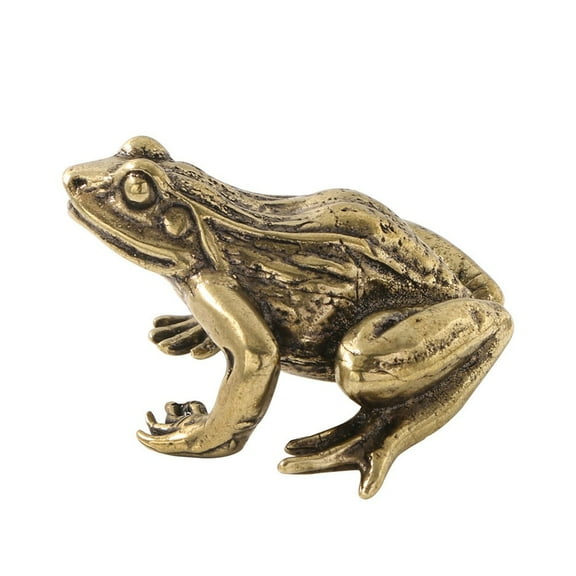 Antique old copper frog small ornaments creative handmade solid brass ornament