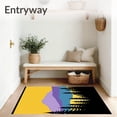 thumbnail image 3 of ODIKA 4'x6' Machine Washable Non-Slip Area Rug, Mountain Horizon Layers with Golden Dusk Forest Motif High Traffic Rug with Pad, Yellow, 744639, 3 of 8