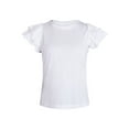 thumbnail image 5 of Time and Tru Women's Cotton Crewneck Tee with Ruffle Flutter Sleeves, Sizes XS-XXXL, 5 of 5