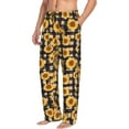 thumbnail image 5 of Cauagu Vintage Black White Plaid Sunflowe Mens Pajama Pants Sleep & Lounge Pants,PJ Bottoms with Pockets-Large, 5 of 7