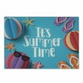 thumbnail image 1 of Pool Party Cutting Board, Its Summer Time Lettering with Beach Fun Sunglasses Starfish Balls Flip Flops, Decorative Tempered Glass Cutting and Serving Board, in 3 Sizes, by Ambesonne, 1 of 2