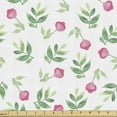 thumbnail image 1 of Floral Upholstery Fabric by the Yard, Pinkish Flowers and Leaves Watercolor Paint on a Plain Backdrop Fashion Art, Decorative Fabric for DIY and Home Accents, Pink and Green by Ambesonne, 1 of 5