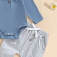 thumbnail image 6 of CAUYDY Baby Boy Long Sleeved Romper Preemie Boys Soft Bodysuit Set Toddler Fall Winter Clothes Newborn Outfit 0 3 6 9 12 18 24 Months Sizes 6-9 Months,Blue, 6 of 6
