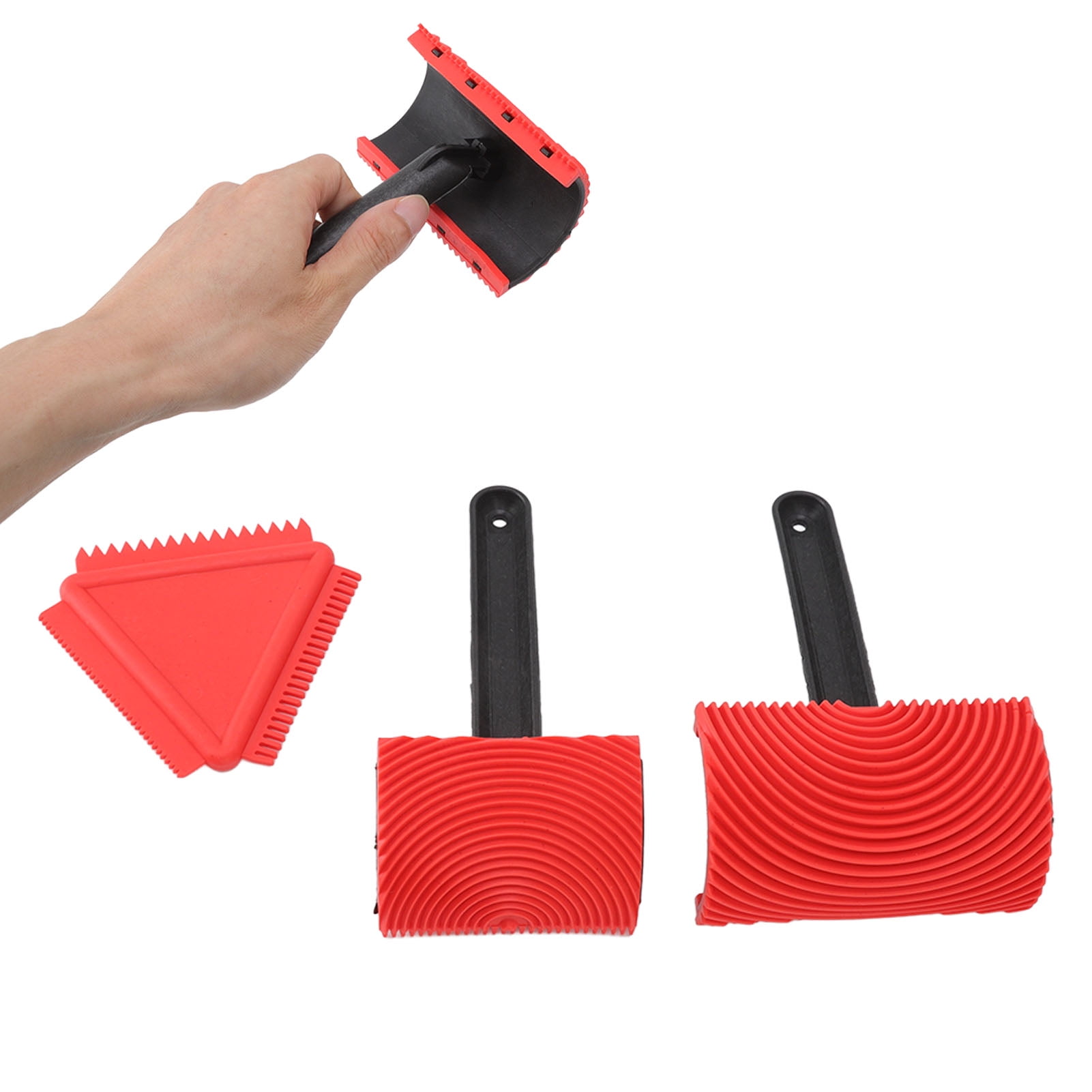 FAGINEY Wood Graining Tool,3pcs Rubber Wood Pattern Painting Tool Non