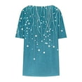 thumbnail image 4 of Womens Tunic Top Short Sleeve Tunics for Women Plus Size Round Neck Longline Tops for Leggings Ladies Swing T Shirt Casual Loose Stretch Comfortable Blouses Shirts Blue XXXL, 4 of 5