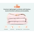thumbnail image 3 of Twin Comforter Solid Pink 300 GSM Plush Siliconized Microfiber Fill Duvet Insert Box Stiched Quilted Fluffy Soft 600 TC Egyptian Cotton Shell with Piping & Pillowcases, 3 of 8