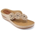 thumbnail image 2 of SkyAuks Flip Flops for Women, Women's Sandals, Summer Womens Platform Flip Flops Comfortable Casual Dressy Wedges Sandal, Orthopedic Sandals for Women with Arch Support, Beige(9), 2 of 8