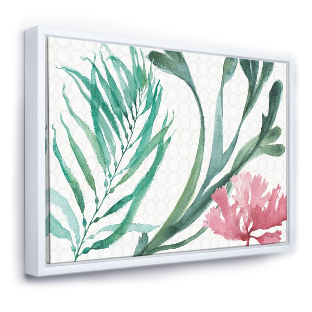 Mixed Botanical Green Leaves III - Farmhouse Framed Canvas