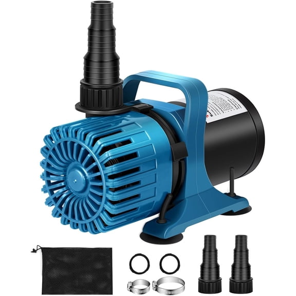100W 1800 GPH Pond Pump for outdoor Ponds, Waterfalls, Water Garden & Patio, Large Fountain Pump with 20FT Power Cord, 180° Adjustable Outlet & Barrier Bag, Ultra-Quiet, UL Listed