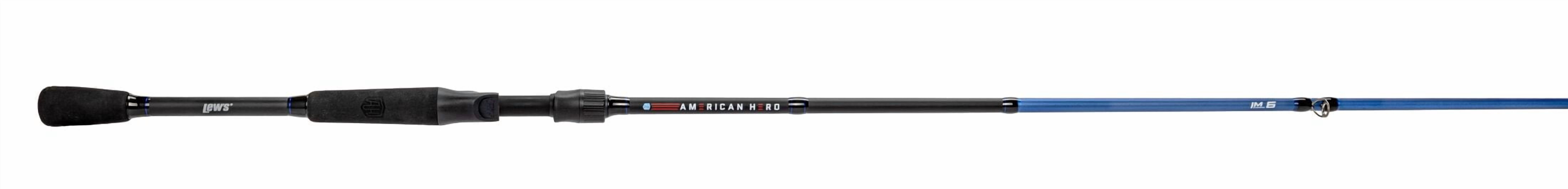 Lew’s American Hero Casting Fishing Rod, 7-Foot 1-Piece Medium Power Fast Action IM6 Graphite Rod, Stainless Steel Guides and Inserts, EVA Split-Grip, No Foul Hook Keeper, Black/Blue