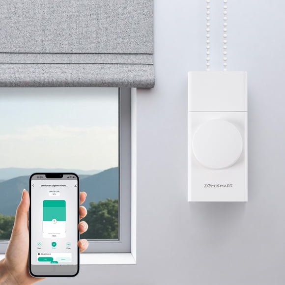 Roller Shade Driver, Zigbee-Compatible, Built-in Battery, 3-Speed Quiet Operation, Motorized Smart Blinds for Smart Home with Tuya App & Alexa Google Home Voice Control, Tuya Zigbee Hub Required