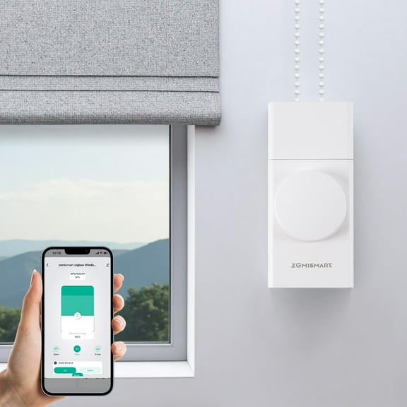 Roller Shade Driver, Zigbee-Compatible, Built-in Battery, 3-Speed Quiet Operation, Motorized Smart Blinds for Smart Home with Tuya App & Alexa Google Home Voice Control, Tuya Zigbee Hub Required