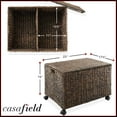 thumbnail image 7 of Casafield Rolling Storage Basket Cart with Lid and Wheels, Espresso - Woven Water Hyacinth Divided Sorting Bin for Kitchen, Pantry, Laundry, Garage, 7 of 7