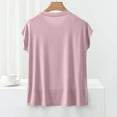 thumbnail image 6 of Women's Tank Tops Modal Cotton Tshirts Cap Sleeve Crew Neck Summer Casual Loose Fit Basic Tee Shirts Workout (M, Pink), 6 of 7