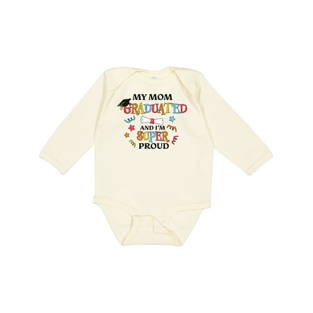 

Inktastic My Mom Graduated and I m Super Proud Gift Baby Boy or Baby Girl Long Sleeve Bodysuit