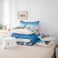 thumbnail image 6 of Castle Fairy Boys Girls Cartoon Winter Snowman Snowflakes Twin Bedding Sets 7-Piece,Rustic Cottage Cabin Bedding Comforter Set Microfiber,Merry Christmas Xmas Breathable Sheet Sets, 6 of 8