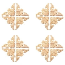 16Pcs 6x6cm European Style Wood Carved Corner Onlay Applique Furniture Unpainted Door Decor