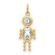 BAGATELA 10K Yellow Gold April Boy Birthstone Charm