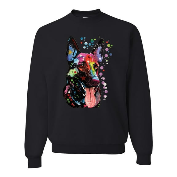 Wild Bobby Dean Russo German Shepherd Dog Lover Unisex Crewneck Graphic Sweatshirt, Black, Small