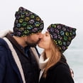 thumbnail image 5 of Yiaed Colorful Paw Print Winter Beanie for Men Women, Fleece Lined Beanie Soft Warm Knit Hat Ski Stocking Cuffed Ca, 5 of 6