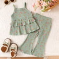 thumbnail image 2 of Soepste 4T Summer Outfits For Girls Baby Girl Outfits Toddler Girl Outfits Baby Girl Summer Clothes Sleeveless Tops And Shorts Clothing Sets, 2 of 9