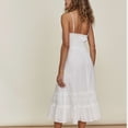 thumbnail image 5 of Vestidos de encaje de algodón blanco de verano vintage sin mangas con cordones bohemios casuales vestido de tirantes largos para mujeres vestidos de playa bohemios bata, 5 of 5