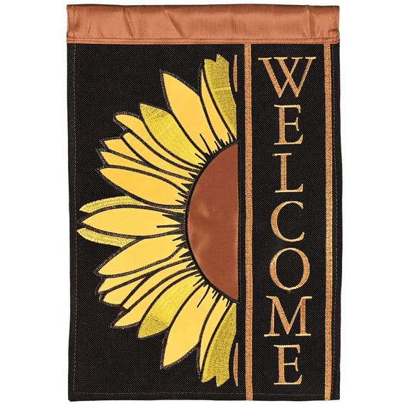 Flag Sunflower Welcome Polyester 13x18