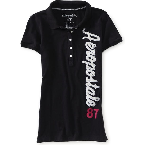 Aeropostale Womens 87 5 Polo Shirt, Negro, X-Large Aeropostale Polo