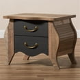 thumbnail image 6 of Baxton Studio Romilly 2 Drawer Nightstand in Black and Oak, 6 of 10