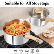 Koch Systeme CS 1 & 2 & 3 QT Stainless Steel Saucepan Set with Lids, Stay Cool Handles, Induction Compatible