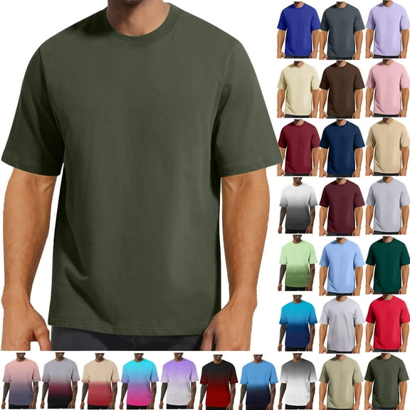 Summer Shirts for Men Short Sleeve Crew Neck Solid Color T-Shirt S-4XL Men’s clothes