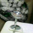 thumbnail image 3 of Halo 3Ct Round Cut Simulated Diamond Engagement Women's Wedding 14K White Gold Plated Ring, 3 of 3