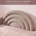 thumbnail image 6 of Chaise Longue with High-Density Sponge Arched Back & Right Armrest, Comfy Cushion, Sturdy Wood Frame, Up to 660 lbs Capacity, Linen Fabric, Ideal for Living Room, Study, and Bedroom, Pink, 6 of 11