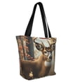 thumbnail image 6 of Defioc American Wildlife Deer Forest Print Tote Bag for Women,Shoulder Bag with Zipper Casual Tote's Handbag Big Capacity Shoulder Bag with Inner Pocket Fit for Shopping,Office,Travel, 6 of 7