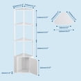 thumbnail image 3 of Ataujin 5-Tier Industrial Corner Bookshelf, Corner Storage Stand, 57'' Storage Rack Organizer, Plant Stand Display Shelf, Easy Assembly Bookcase for Bedroom, Living Room, Home Office, 3 of 7