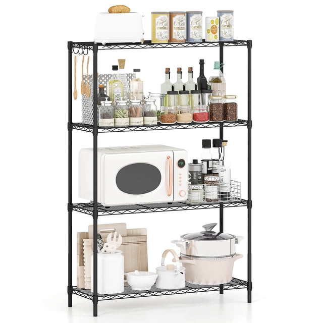 Costway 4-Tier Metal Storage Shelving Unit, 1000 LBS Storage Organizer with V-Shaped Rack