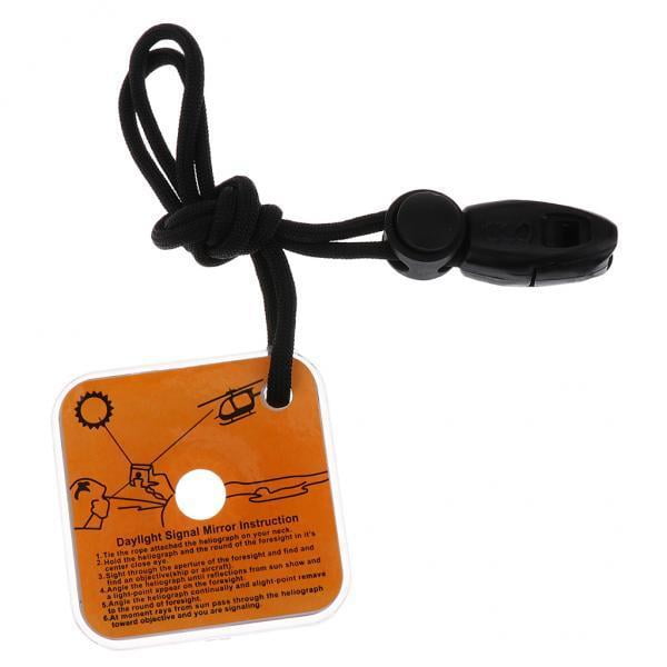 4x Utility Outdoor Survival Mirror Práctico de Espejo reflectante de señal de supervivencia con silbato para comunicación a larga dista Sunnimix Espejo de señal de supervivencia