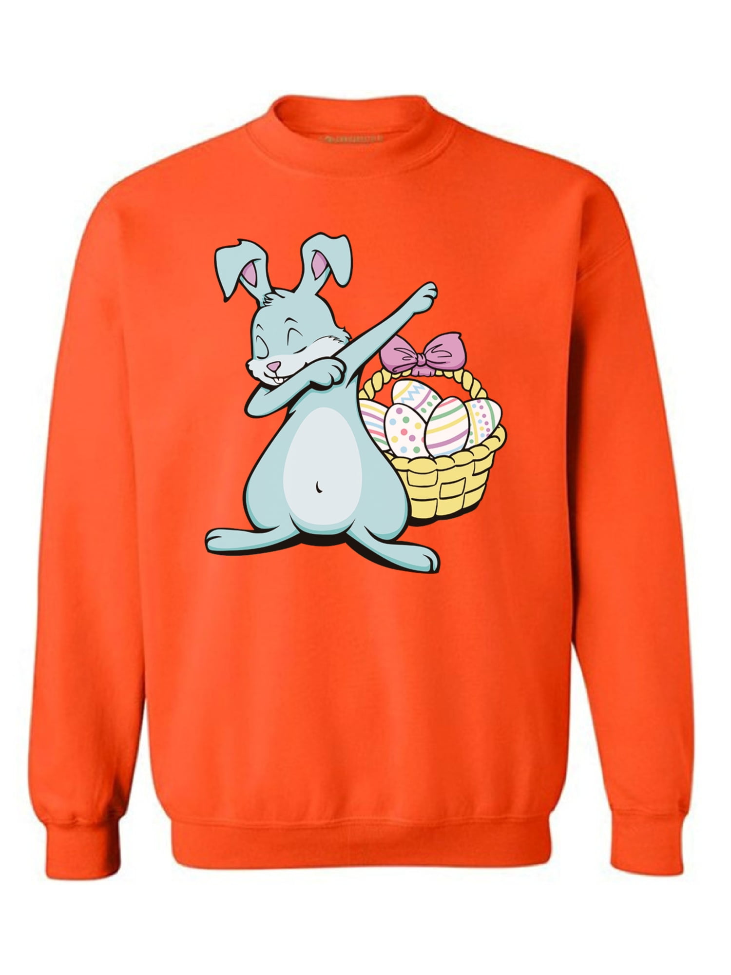 Awkward Styles Dabbing Easter Bunny Sweatshirt for Men and Women Funny Easter Sweater Easter Egg Hunt Outfits Happy Easter Gifts for Him and Her Cute Easter Bunny Sweatshirt Easter Basket Stuffers -